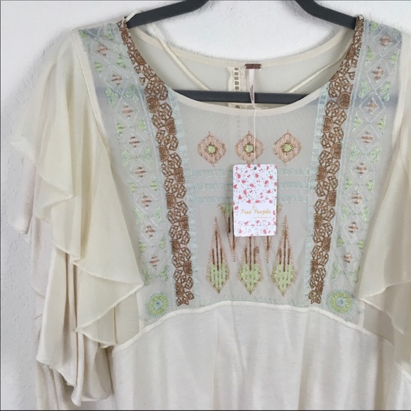 ‼️LastChance‼️NWT Free People Embroidered Top - Picture 2 of 5